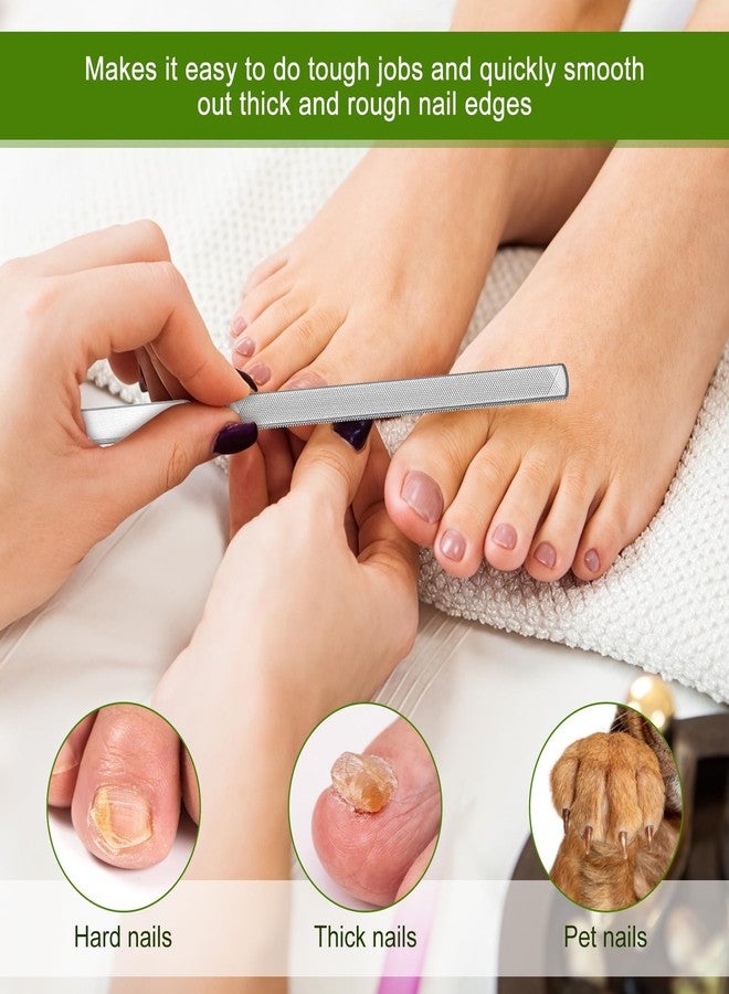 Alrhso 2Pcs Thick Toenail File for Men Stainless Steel Naill Files Toe File for Thick Nails Heavy Duty Toe Nails Filer Metal Toenail Files for Men Women, Manicure Pedicure Tool, 7” Long - Image 4